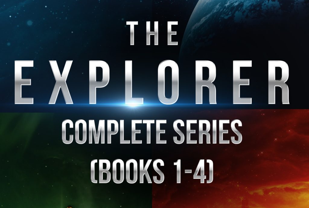Cover art for young adult box set that includes all four science fiction novels in The Explorer series.